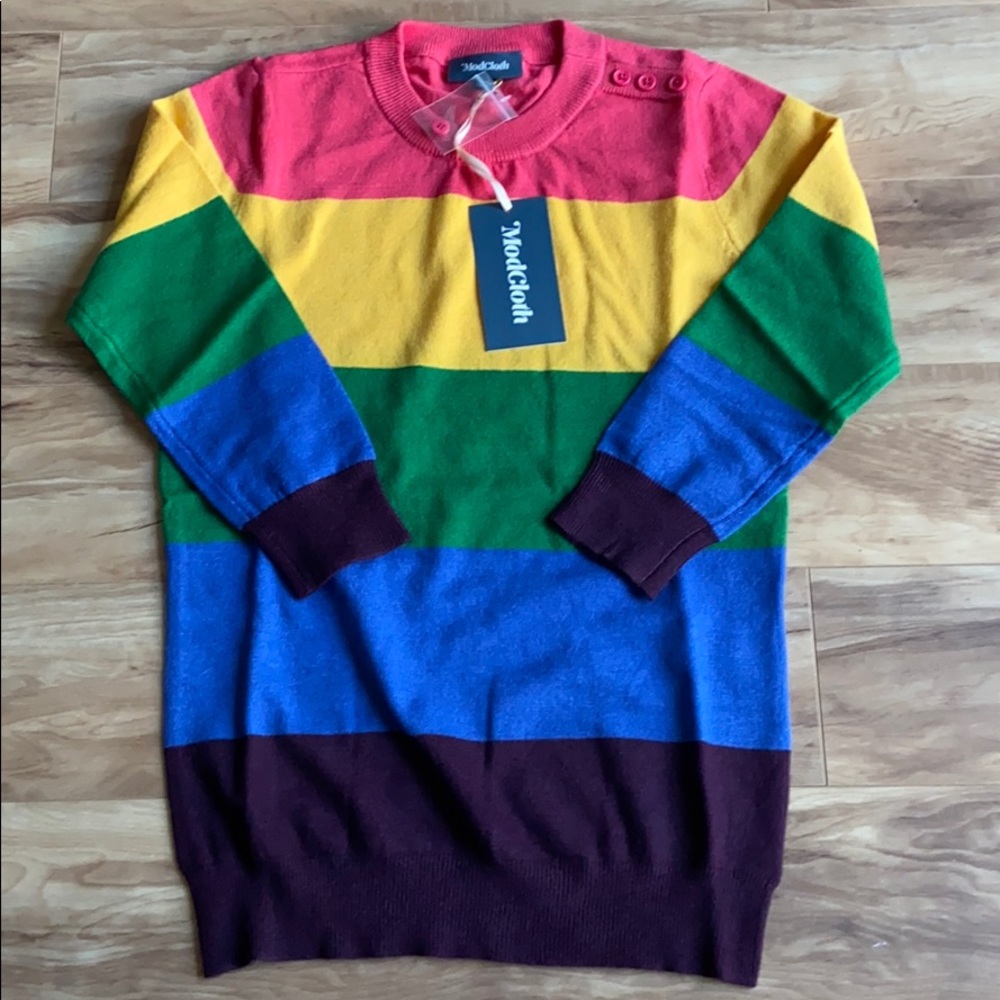Modcloth Multicolored stripes Pullover Sweater - Picture 1 of 9